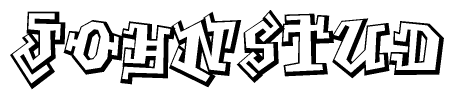The clipart image features a stylized text in a graffiti font that reads Johnstud.