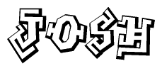 The clipart image features a stylized text in a graffiti font that reads Josh.