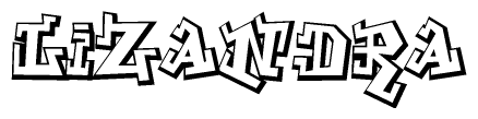 The clipart image features a stylized text in a graffiti font that reads Lizandra.