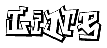 The clipart image depicts the word Line in a style reminiscent of graffiti. The letters are drawn in a bold, block-like script with sharp angles and a three-dimensional appearance.