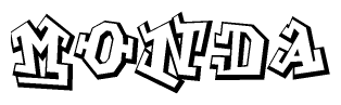 The clipart image features a stylized text in a graffiti font that reads Monda.
