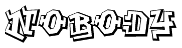 The clipart image features a stylized text in a graffiti font that reads Nobody.