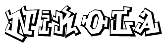 The clipart image features a stylized text in a graffiti font that reads Nikola.