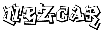 The clipart image features a stylized text in a graffiti font that reads Nezcar.