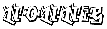 The clipart image features a stylized text in a graffiti font that reads Nonnie.