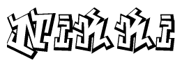 The clipart image features a stylized text in a graffiti font that reads Nikki.