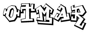 The clipart image depicts the word Otmar in a style reminiscent of graffiti. The letters are drawn in a bold, block-like script with sharp angles and a three-dimensional appearance.
