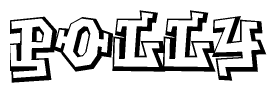 The clipart image features a stylized text in a graffiti font that reads Polly.