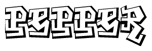 The clipart image features a stylized text in a graffiti font that reads Pepper.