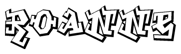 The clipart image features a stylized text in a graffiti font that reads Roanne.