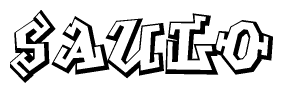 The clipart image features a stylized text in a graffiti font that reads Saulo.