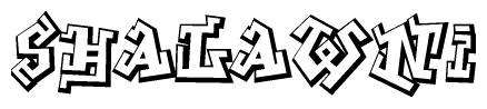 The clipart image features a stylized text in a graffiti font that reads Shalawni.