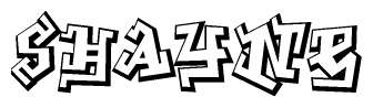The clipart image features a stylized text in a graffiti font that reads Shayne.