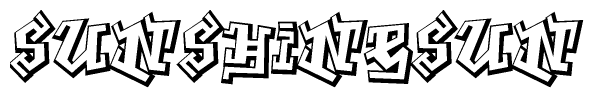 The clipart image features a stylized text in a graffiti font that reads Sunshinesun.