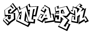 The clipart image depicts the word Snark in a style reminiscent of graffiti. The letters are drawn in a bold, block-like script with sharp angles and a three-dimensional appearance.