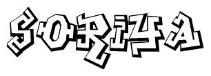 The clipart image features a stylized text in a graffiti font that reads Soriya.