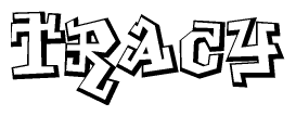 The clipart image features a stylized text in a graffiti font that reads Tracy.