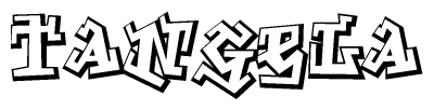 The clipart image features a stylized text in a graffiti font that reads Tangela.
