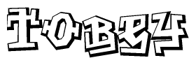 The clipart image features a stylized text in a graffiti font that reads Tobey.