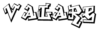The clipart image features a stylized text in a graffiti font that reads Valare.