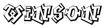 The clipart image features a stylized text in a graffiti font that reads Winson.