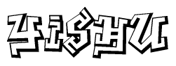 The clipart image features a stylized text in a graffiti font that reads Yishu.