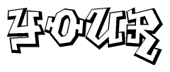The clipart image depicts the word Your in a style reminiscent of graffiti. The letters are drawn in a bold, block-like script with sharp angles and a three-dimensional appearance.