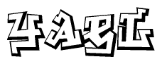 The clipart image features a stylized text in a graffiti font that reads Yael.