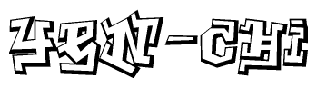 The clipart image features a stylized text in a graffiti font that reads Yen-chi.