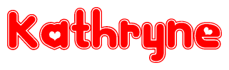 The image displays the word Kathryne written in a stylized red font with hearts inside the letters.