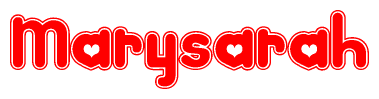 The image displays the word Marysarah written in a stylized red font with hearts inside the letters.