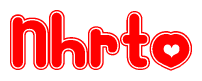 The image displays the word Nhrto written in a stylized red font with hearts inside the letters.