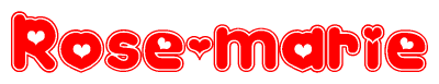 The image displays the word Rose-marie written in a stylized red font with hearts inside the letters.