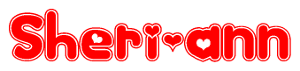 The image displays the word Sheri-ann written in a stylized red font with hearts inside the letters.