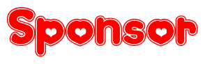 The image displays the word Sponsor written in a stylized red font with hearts inside the letters.
