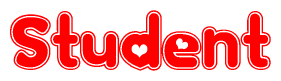 The image displays the word Student written in a stylized red font with hearts inside the letters.