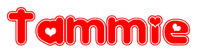 The image displays the word Tammie written in a stylized red font with hearts inside the letters.