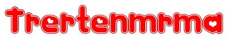 The image is a clipart featuring the word Trertenmrma written in a stylized font with a heart shape replacing inserted into the center of each letter. The color scheme of the text and hearts is red with a light outline.