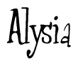 The image is of the word Alysia stylized in a cursive script.