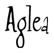 The image contains the word 'Aglea' written in a cursive, stylized font.