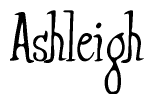 The image is of the word Ashleigh stylized in a cursive script.