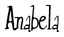 The image is of the word Anabela stylized in a cursive script.