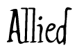 The image is a stylized text or script that reads 'Allied' in a cursive or calligraphic font.