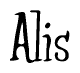 The image is of the word Alis stylized in a cursive script.