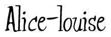 The image is of the word Alice-louise stylized in a cursive script.