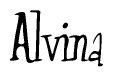 The image is a stylized text or script that reads 'Alvina' in a cursive or calligraphic font.