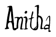 The image is a stylized text or script that reads 'Anitha' in a cursive or calligraphic font.