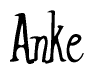 The image is a stylized text or script that reads 'Anke' in a cursive or calligraphic font.