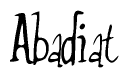 The image is of the word Abadiat stylized in a cursive script.