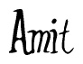 The image is a stylized text or script that reads 'Amit' in a cursive or calligraphic font.